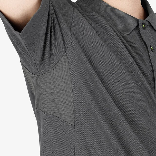 Kasai Polo Hommes gris foncé personnalisable – Impression DTF & Broderie