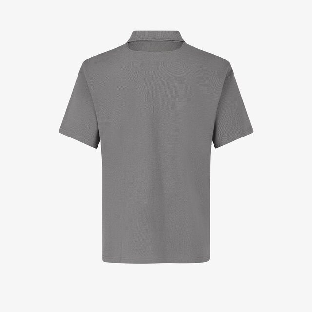 Kasai Polo Hommes gris personnalisable – Impression DTF & Broderie