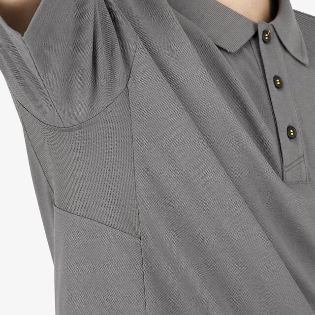 Kasai Polo Hommes gris personnalisable – Impression DTF & Broderie