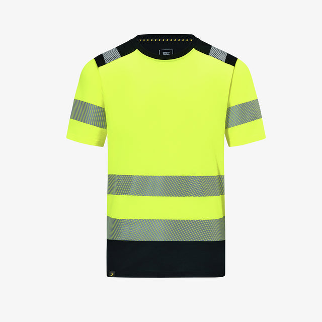 T-shirt Scuti en coton jaune haute visibilité personnalisable – Impression DTF & Broderie