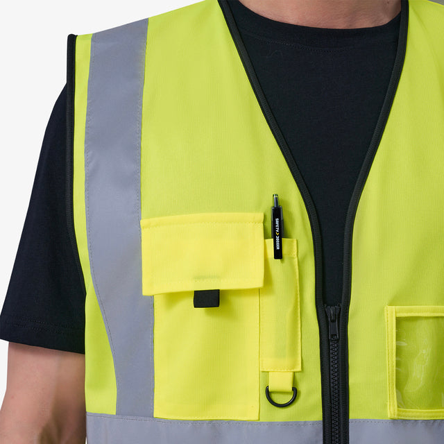Gilet SCUTI HiVis Jaune personnalisable – Impression DTF